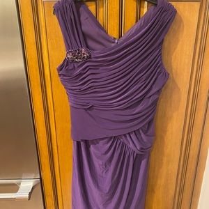 Adrianna Papell Plum Rushed Dress